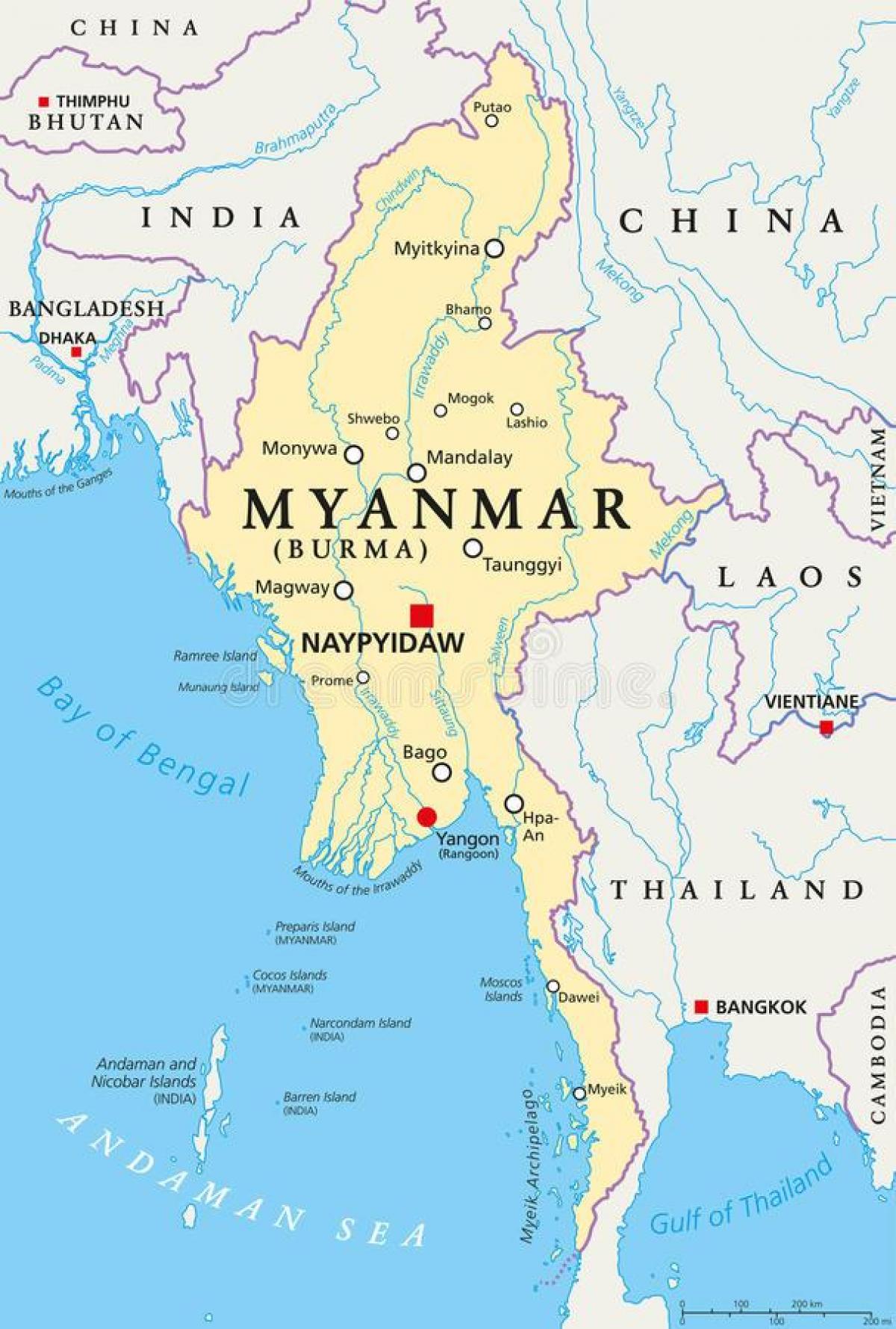 naypyidaw Myanmar mapa