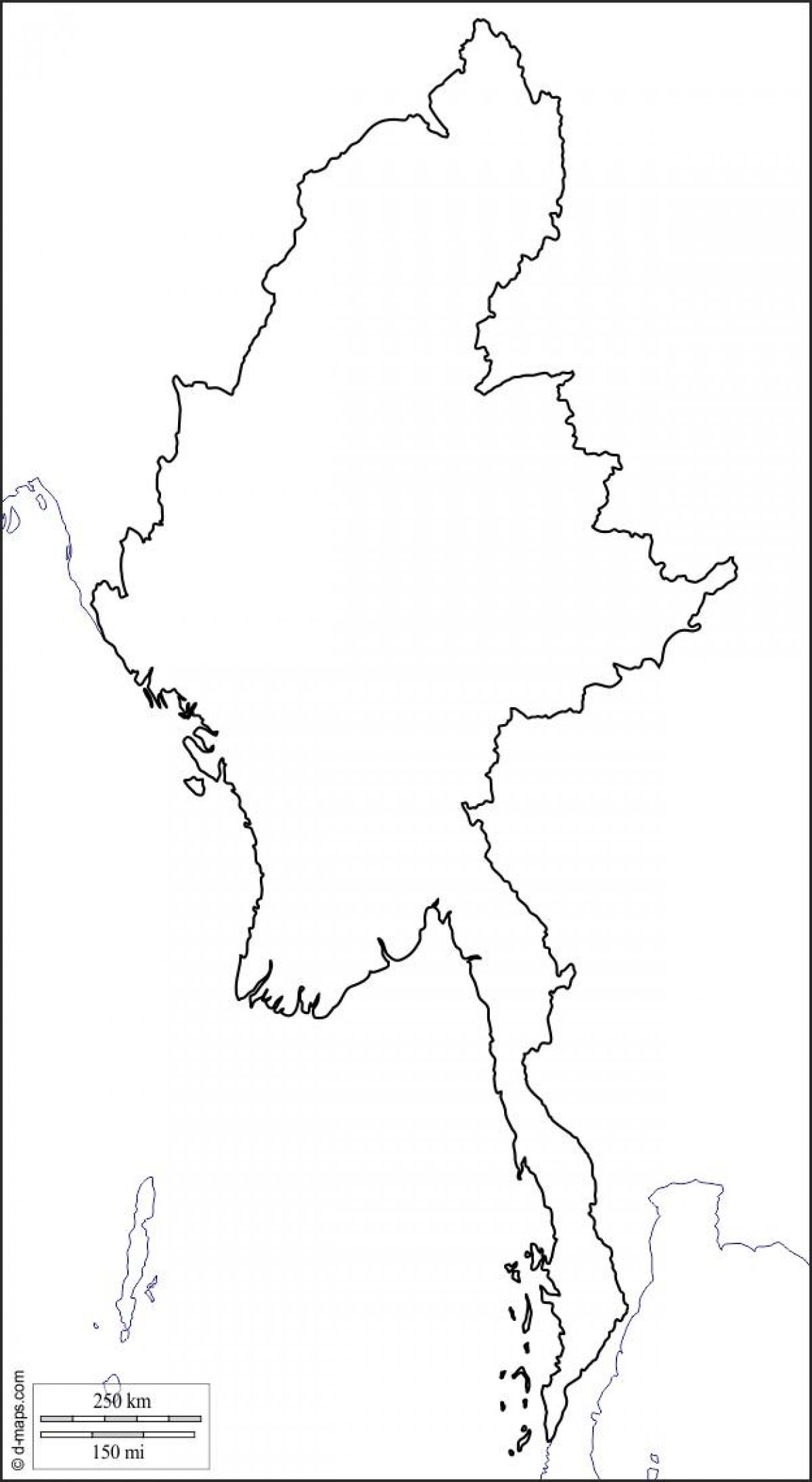 Mapa Myanmar drawin