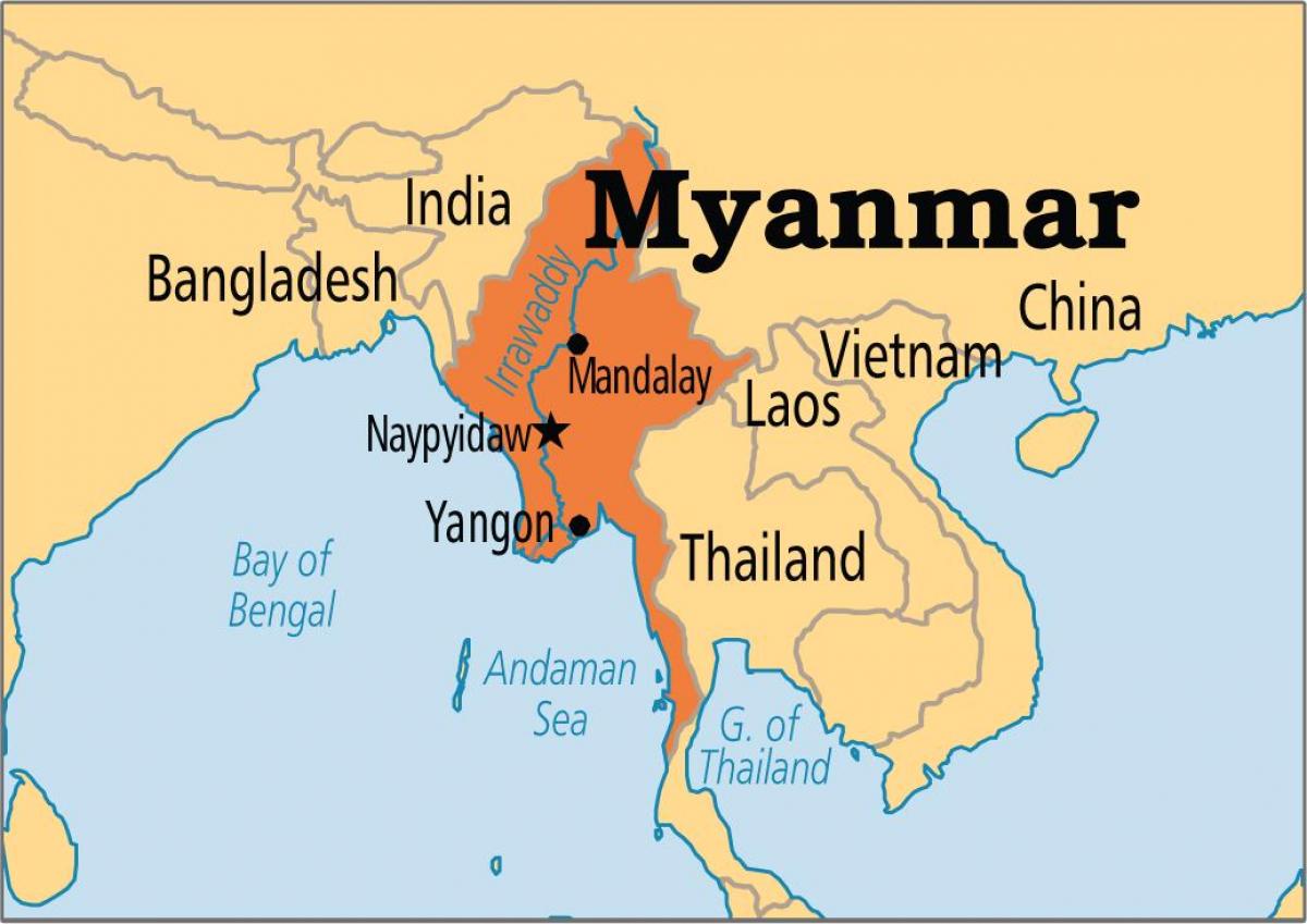 kokapena Myanmar-en munduko mapa