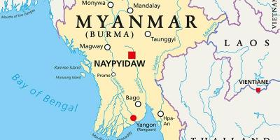Myanmar herrialdea mapa