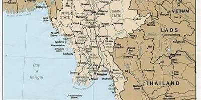 Yangon Birmanian mapa