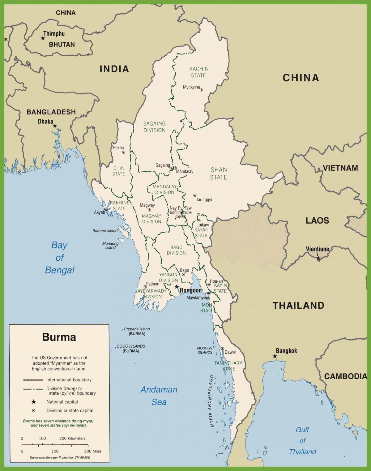 Birmanian mapa politikoa